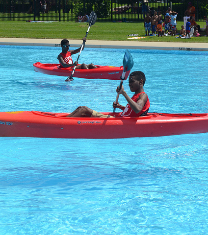 Boating in a pool is totally possible. These guys get it. Baltimore RecNParks/Flickr.